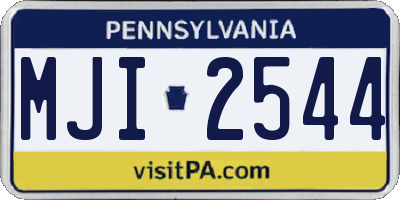 PA license plate MJI2544