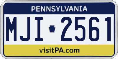 PA license plate MJI2561