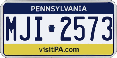 PA license plate MJI2573