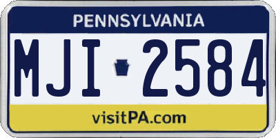PA license plate MJI2584