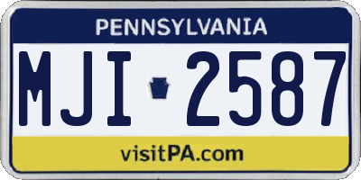 PA license plate MJI2587