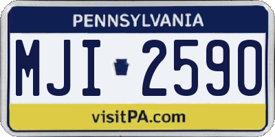 PA license plate MJI2590
