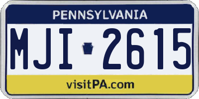 PA license plate MJI2615