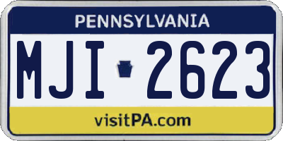 PA license plate MJI2623