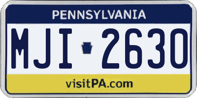 PA license plate MJI2630