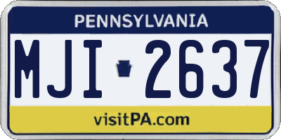 PA license plate MJI2637