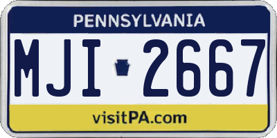 PA license plate MJI2667