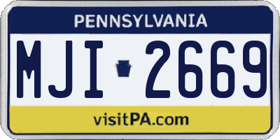 PA license plate MJI2669