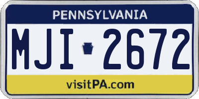 PA license plate MJI2672