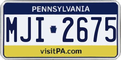 PA license plate MJI2675