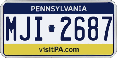 PA license plate MJI2687