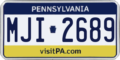 PA license plate MJI2689