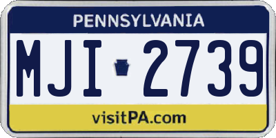 PA license plate MJI2739