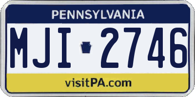 PA license plate MJI2746
