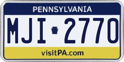 PA license plate MJI2770