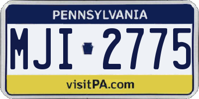 PA license plate MJI2775