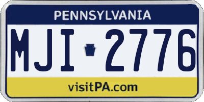 PA license plate MJI2776