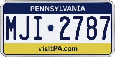 PA license plate MJI2787