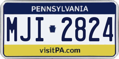 PA license plate MJI2824