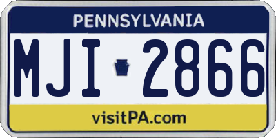 PA license plate MJI2866