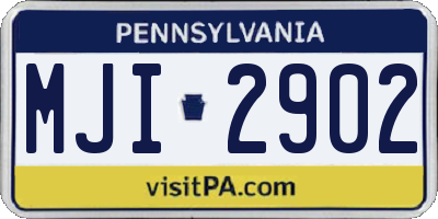 PA license plate MJI2902