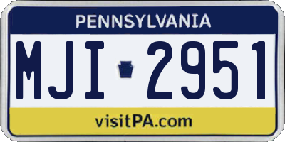 PA license plate MJI2951