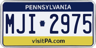 PA license plate MJI2975