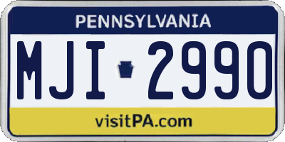 PA license plate MJI2990