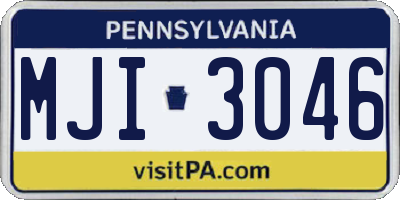 PA license plate MJI3046