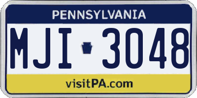 PA license plate MJI3048