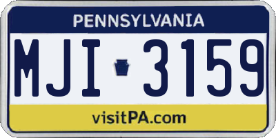PA license plate MJI3159