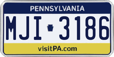PA license plate MJI3186