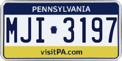 PA license plate MJI3197