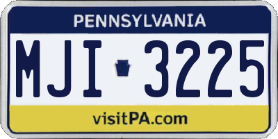 PA license plate MJI3225