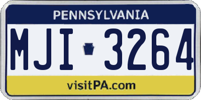 PA license plate MJI3264