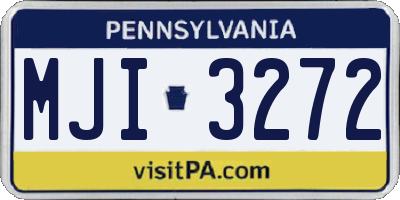 PA license plate MJI3272