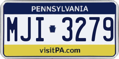 PA license plate MJI3279