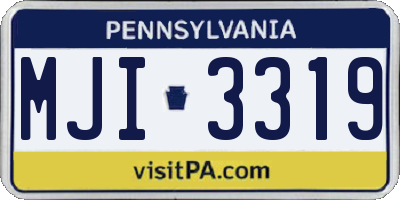 PA license plate MJI3319