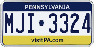 PA license plate MJI3324