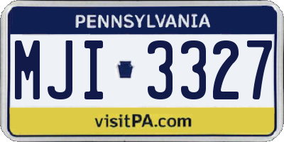 PA license plate MJI3327
