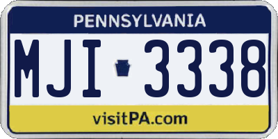 PA license plate MJI3338