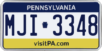 PA license plate MJI3348