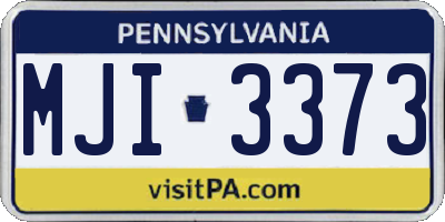 PA license plate MJI3373