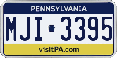 PA license plate MJI3395