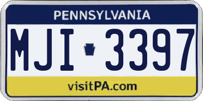 PA license plate MJI3397