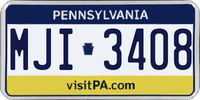 PA license plate MJI3408