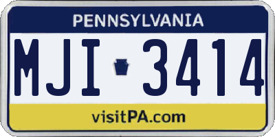 PA license plate MJI3414