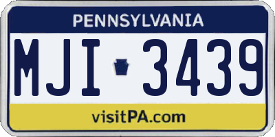 PA license plate MJI3439