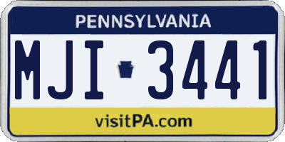 PA license plate MJI3441