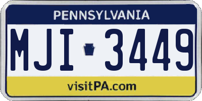 PA license plate MJI3449